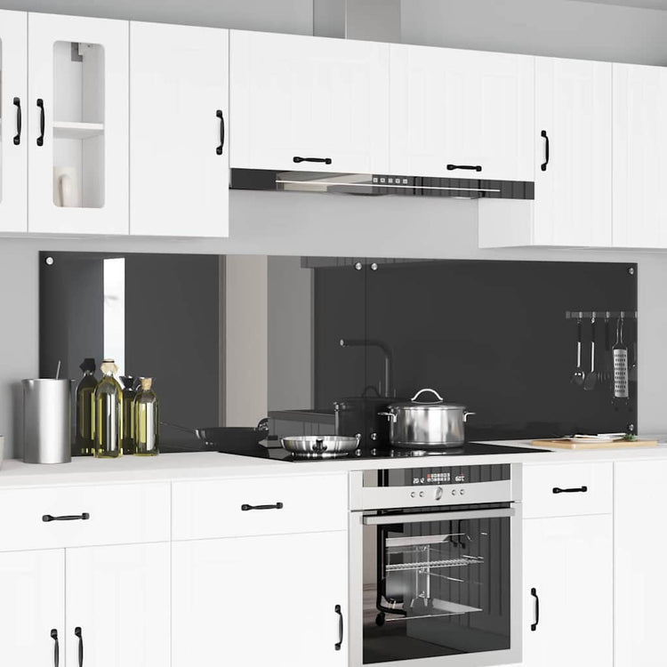 Vidaxxl crédence de cuisine 2 pcs gris foncé 110 x 60 cm verre trempé