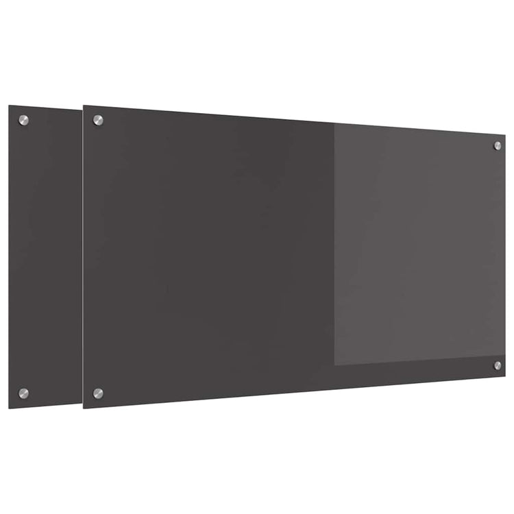 Vidaxxl crédence de cuisine 2 pcs gris foncé 110 x 60 cm verre trempé