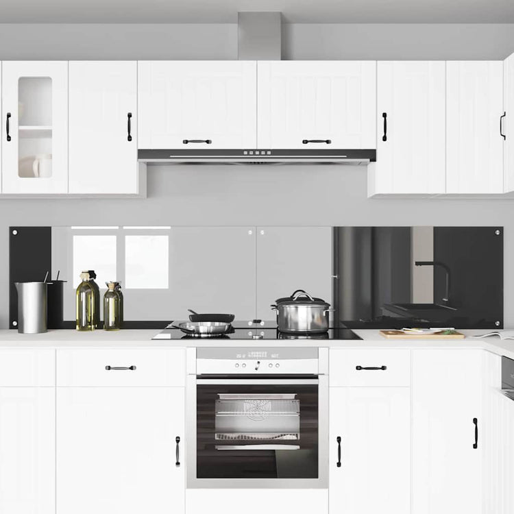 Vidaxxl crédence de cuisine 2 pcs gris foncé 120 x 50 cm verre trempé