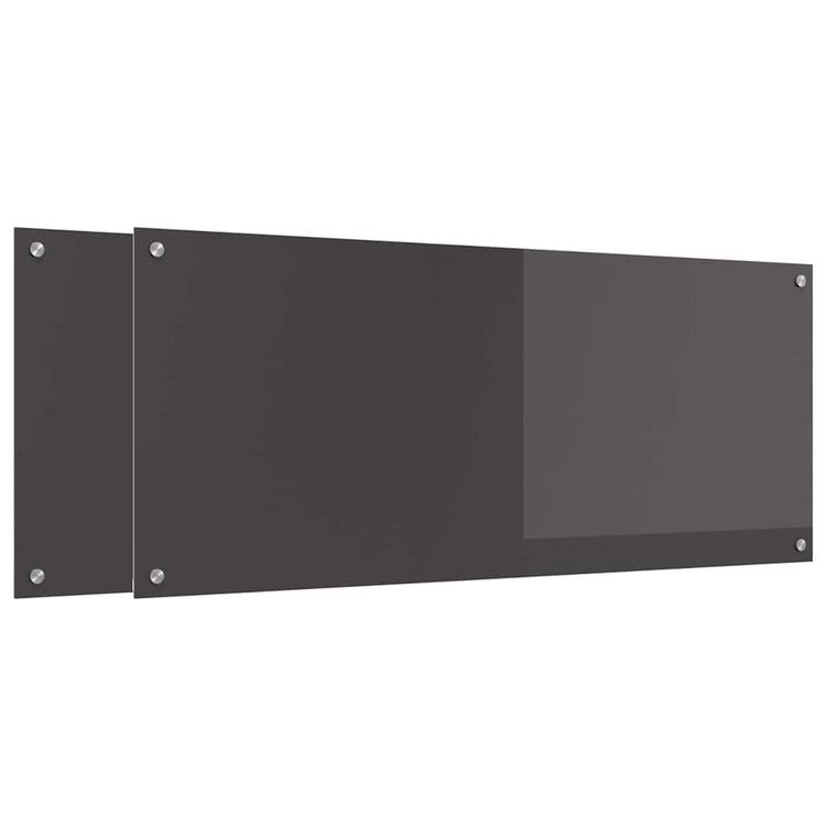 Vidaxxl crédence de cuisine 2 pcs gris foncé 120 x 50 cm verre trempé