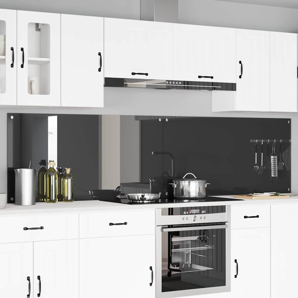 Vidaxxl crédence de cuisine 2 pcs gris foncé 120 x 60 cm verre trempé