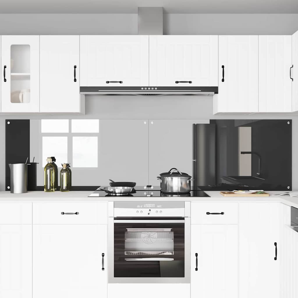 Vidaxxl crédence de cuisine 2 pcs gris foncé 120 x 60 cm verre trempé