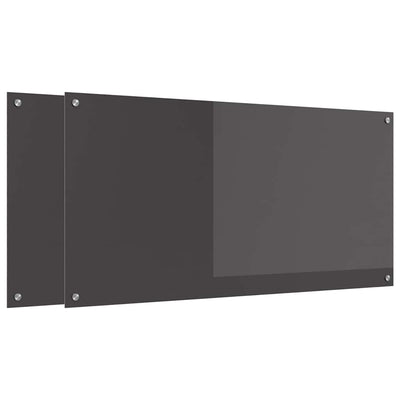 Vidaxxl crédence de cuisine 2 pcs gris foncé 120 x 60 cm verre trempé