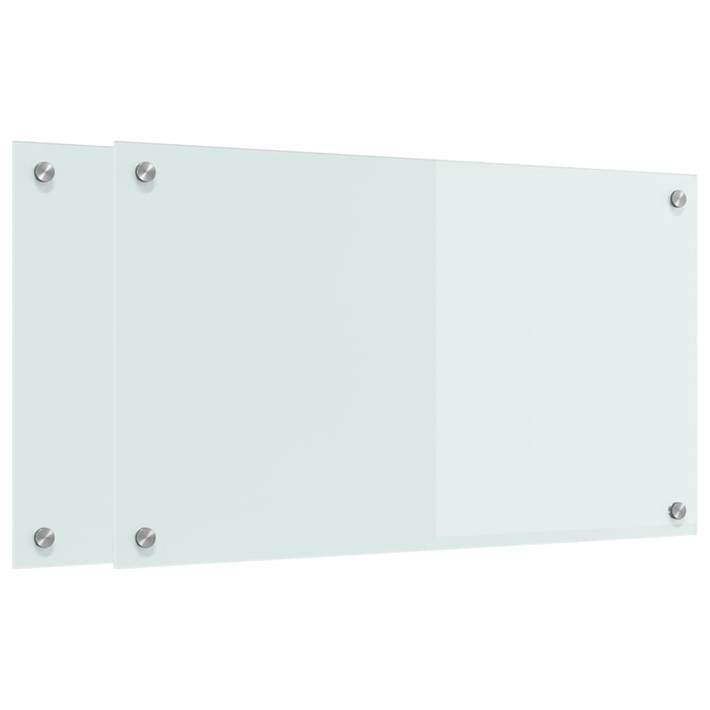 VidaXL paroi arrière de cuisine 2 pcs blanc 70 x 40 cm verre trempé