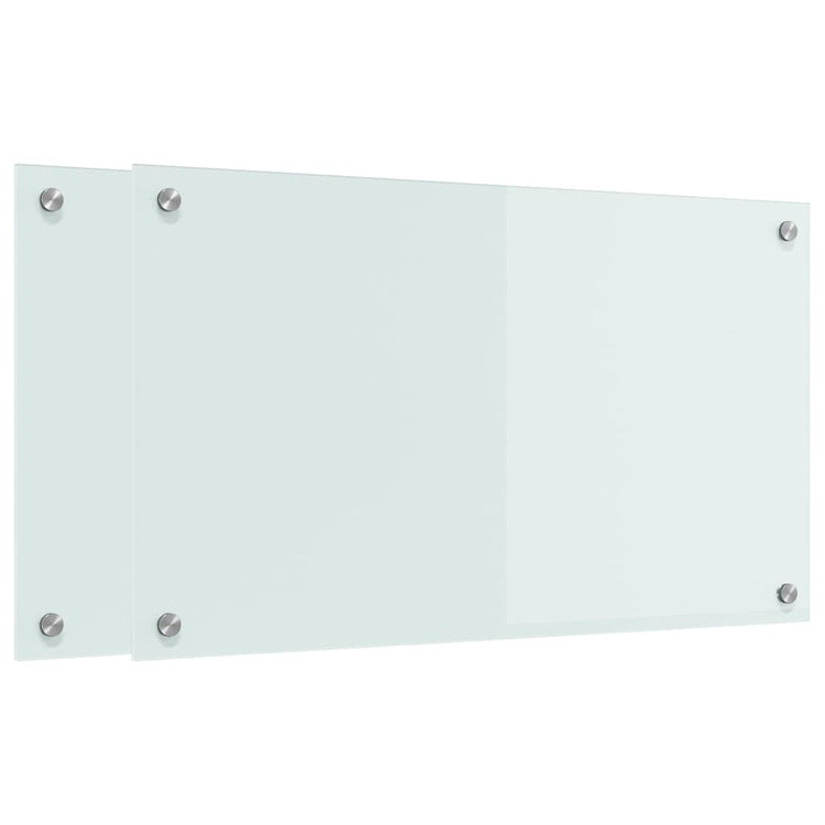 VidaXL paroi arrière de cuisine 2 pcs blanc 70 x 40 cm verre trempé