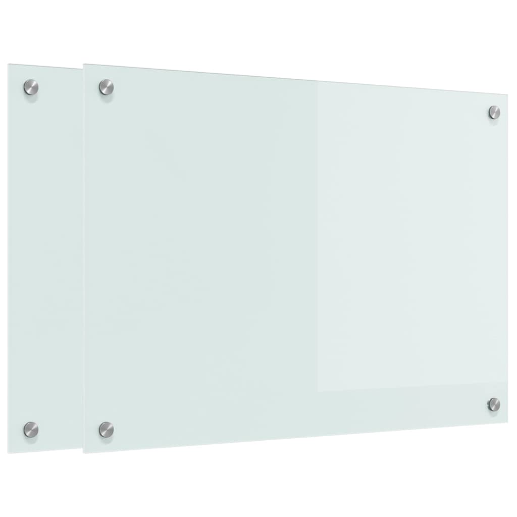 Vidaxxl paroi arrière de cuisine 2 pcs blanc 70 x 50 cm verre trempé