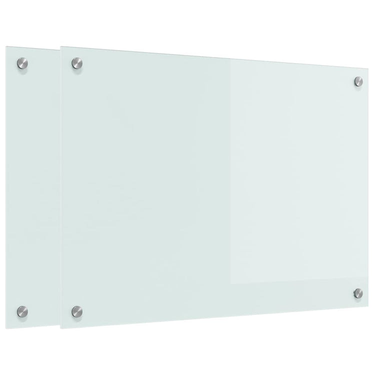 Vidaxxl paroi arrière de cuisine 2 pcs blanc 70 x 50 cm verre trempé