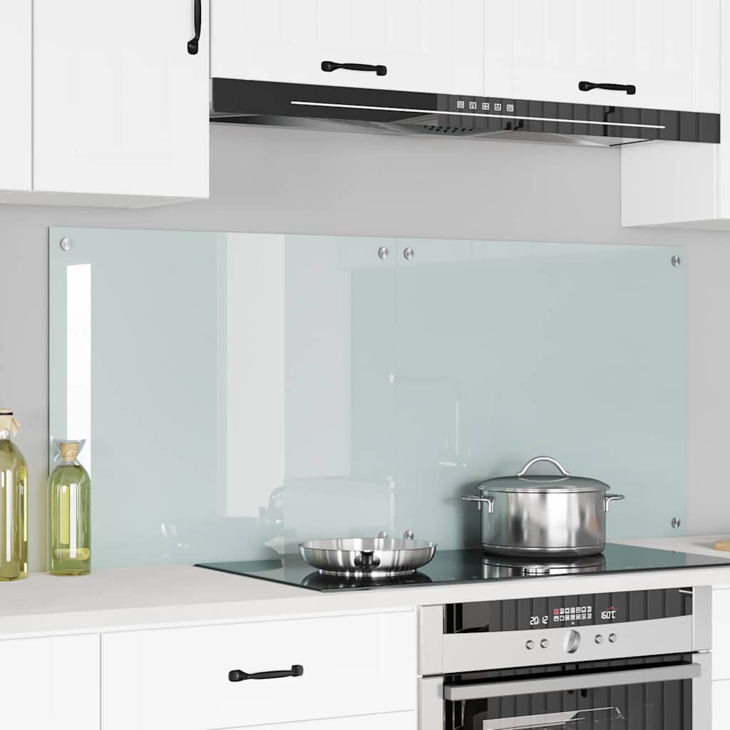 Vidaxxl paroi arrière de cuisine 2 pcs blanc 70 x 60 cm verre trempé