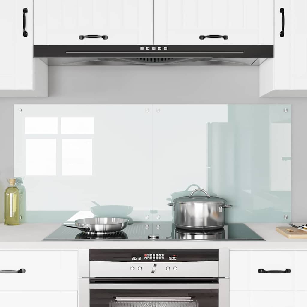 Vidaxxl paroi arrière de cuisine 2 pcs blanc 70 x 60 cm verre trempé