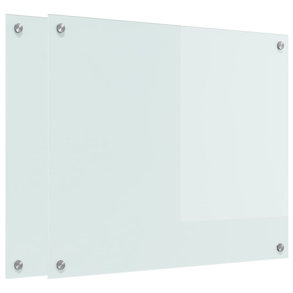 Vidaxxl paroi arrière de cuisine 2 pcs blanc 70 x 60 cm verre trempé