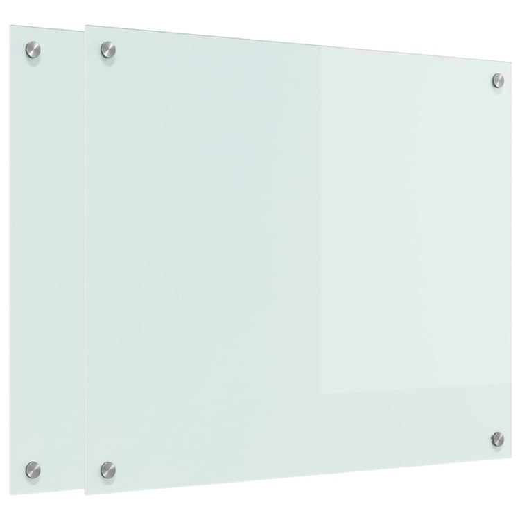 Vidaxxl paroi arrière de cuisine 2 pcs blanc 70 x 60 cm verre trempé