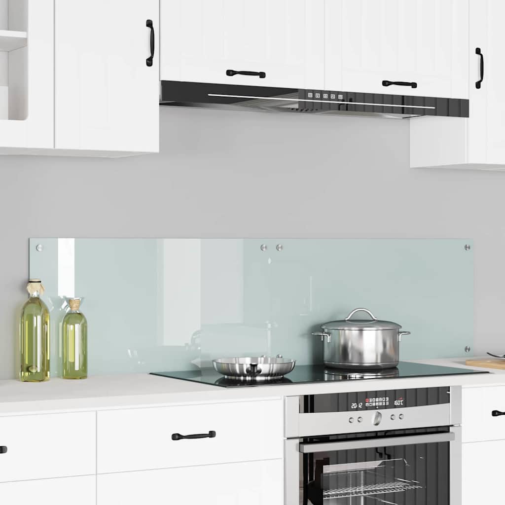 VidaXL paroi arrière de cuisine 2 pcs blanc 80 x 40 cm verre trempé