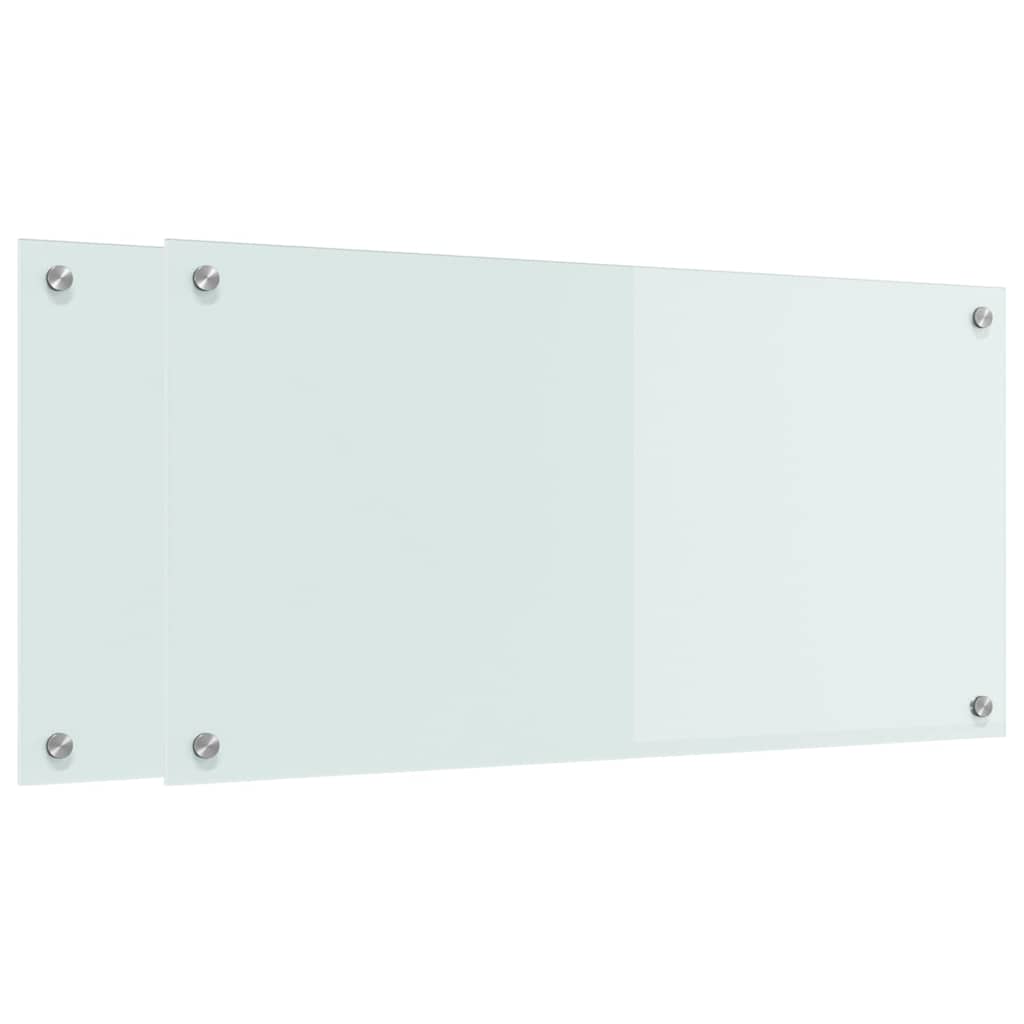 VidaXL paroi arrière de cuisine 2 pcs blanc 80 x 40 cm verre trempé