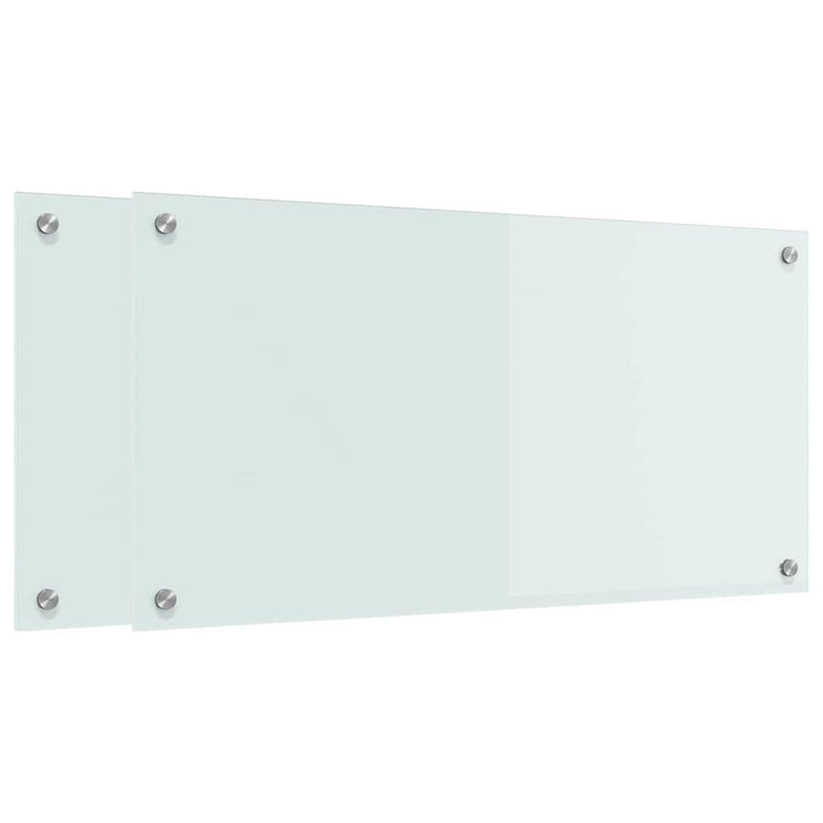 VidaXL paroi arrière de cuisine 2 pcs blanc 80 x 40 cm verre trempé