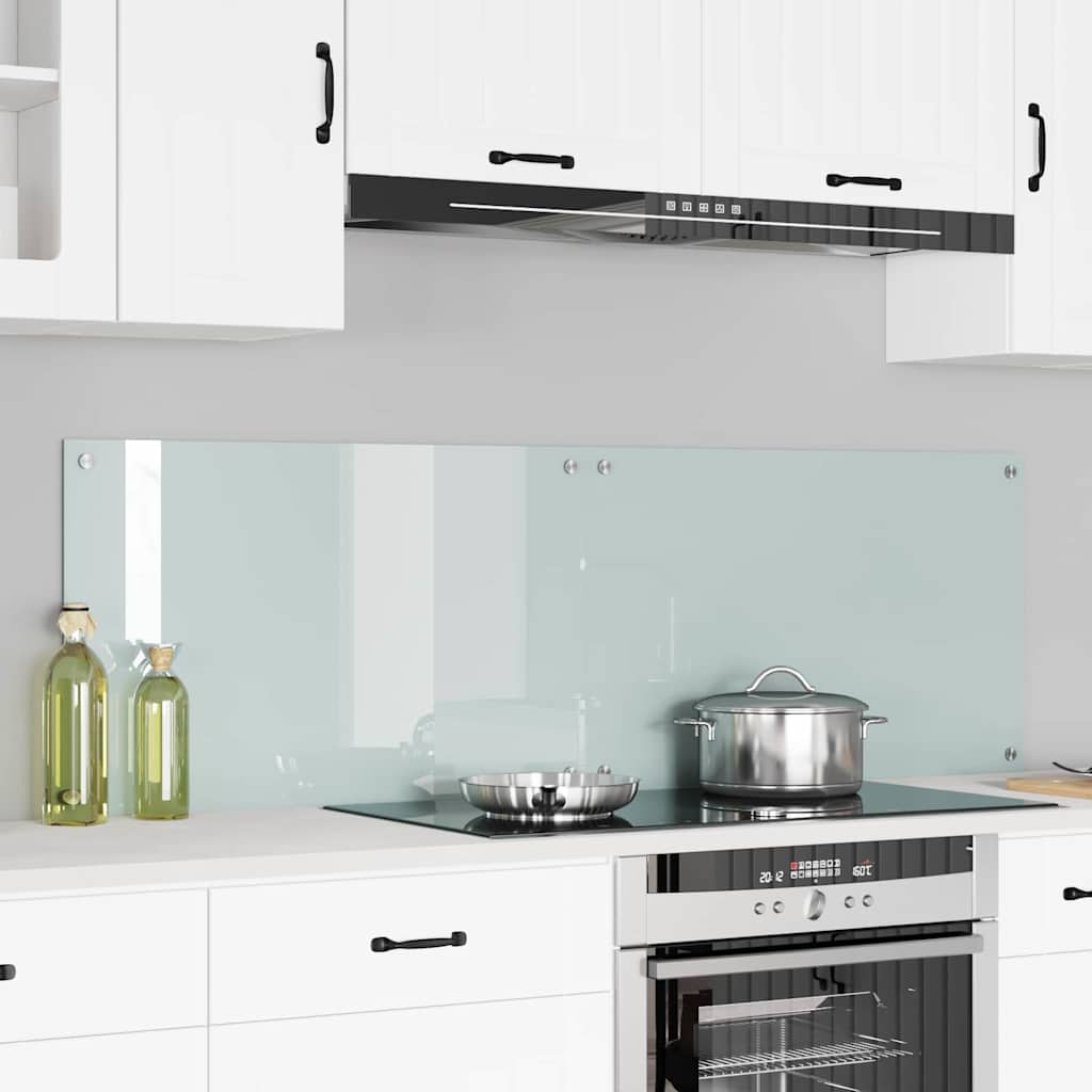 VidaXL paroi arrière de cuisine 2 pcs blanc 80 x 50 cm verre trempé