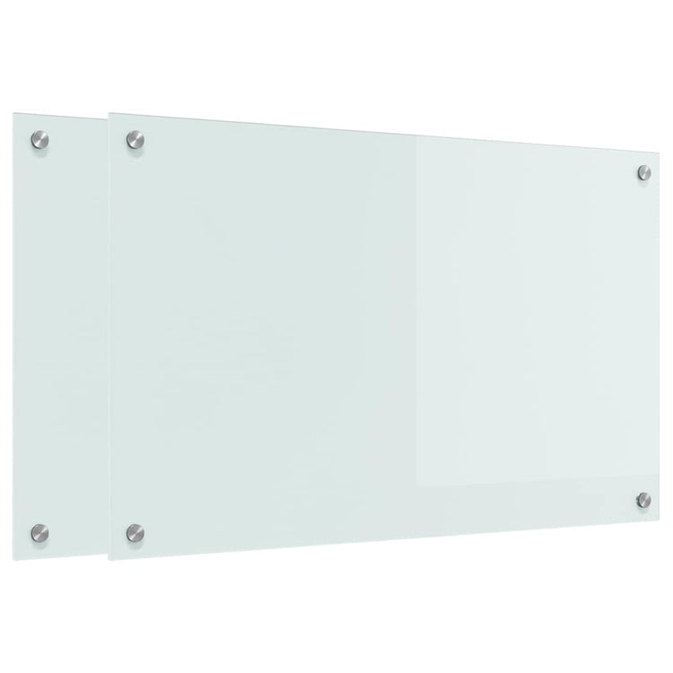 VidaXL paroi arrière de cuisine 2 pcs blanc 80 x 50 cm verre trempé