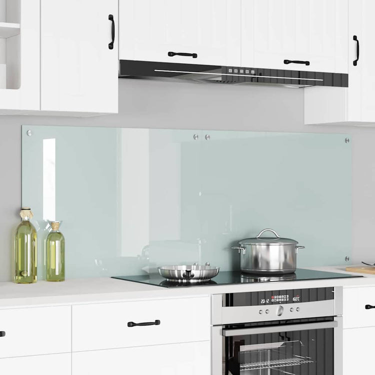 VidaXL paroi arrière de cuisine 2 pcs blanc 80 x 60 cm verre trempé