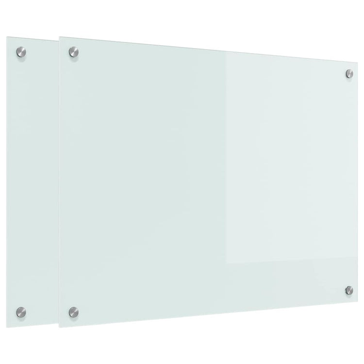 VidaXL paroi arrière de cuisine 2 pcs blanc 80 x 60 cm verre trempé