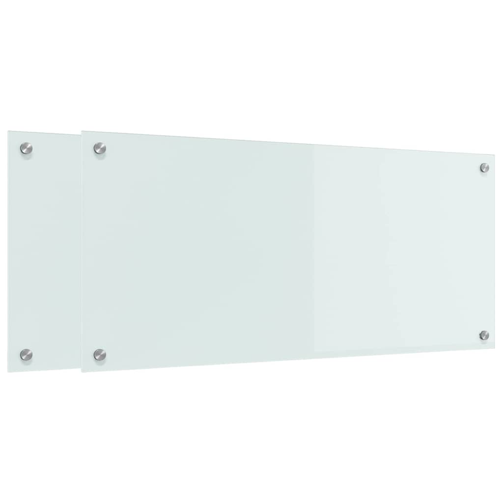 VidaXL paroi arrière de cuisine 2 pcs blanc 90 x 40 cm verre trempé