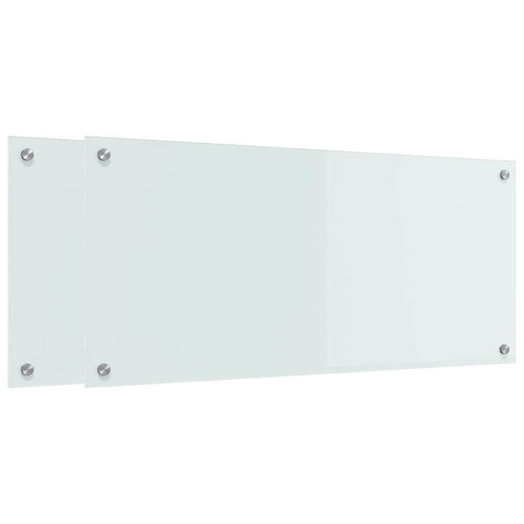 VidaXL paroi arrière de cuisine 2 pcs blanc 90 x 40 cm verre trempé