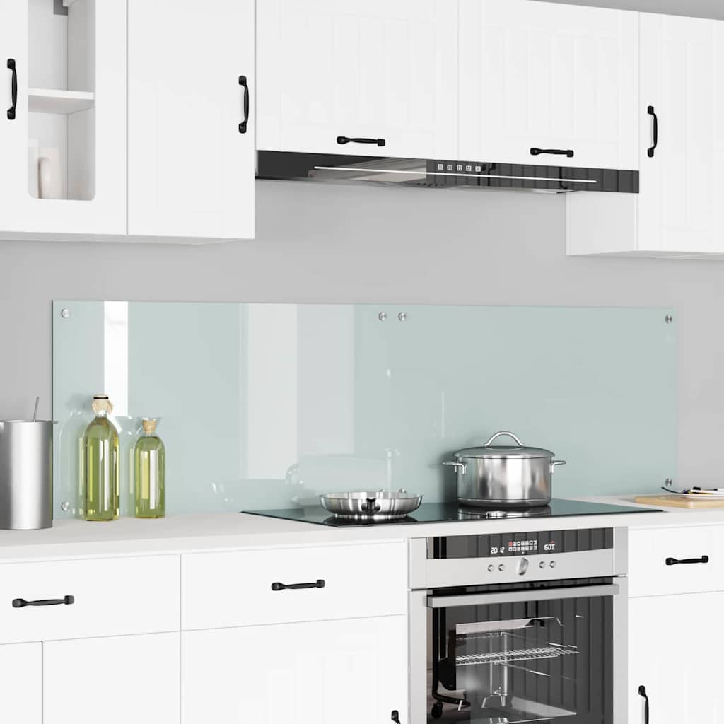 VidaXL paroi arrière de cuisine 2 pcs blanc 90 x 50 cm verre trempé
