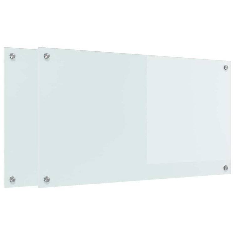 VidaXL paroi arrière de cuisine 2 pcs blanc 90 x 50 cm verre trempé