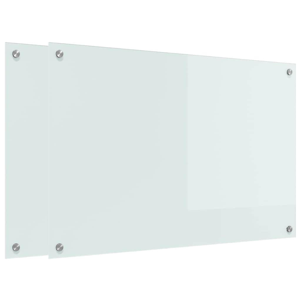 VidaXL paroi arrière de cuisine 2 pcs blanc 90 x 60 cm verre trempé