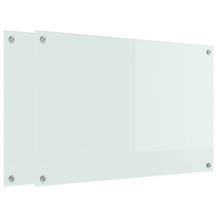 VidaXL paroi arrière de cuisine 2 pcs blanc 90 x 60 cm verre trempé