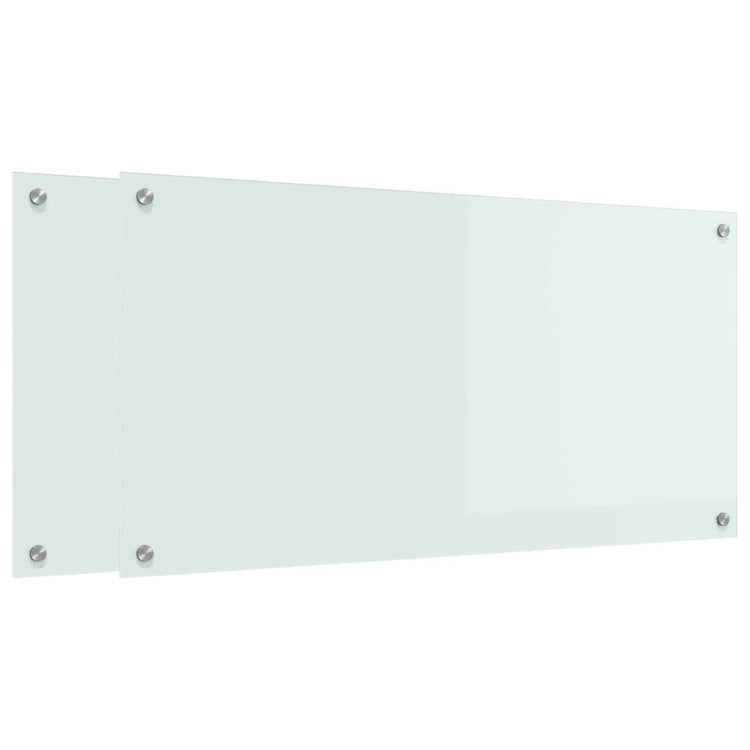 VidaXL paroi arrière de cuisine 2 pcs blanc 100 x 50 cm verre trempé