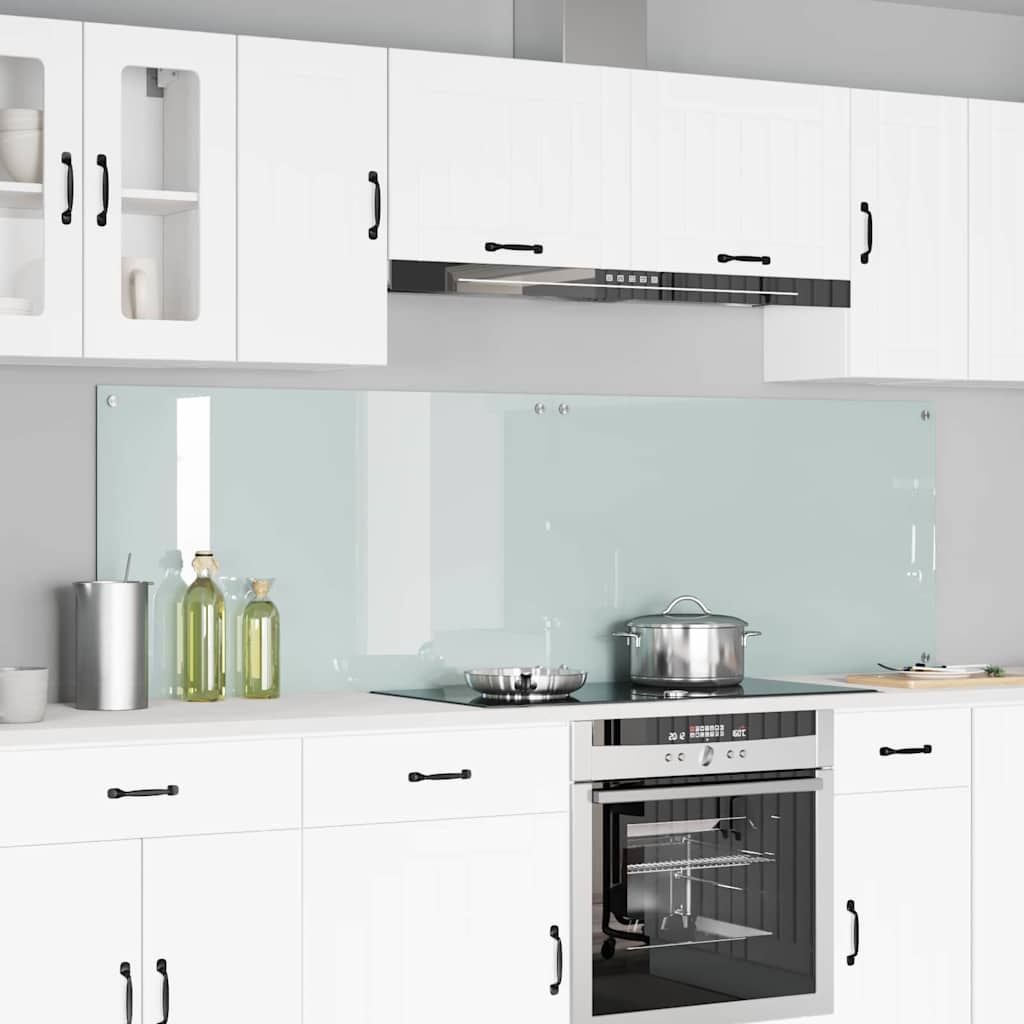 VidaXL paroi arrière de cuisine 2 pcs blanc 100 x 60 cm verre trempé