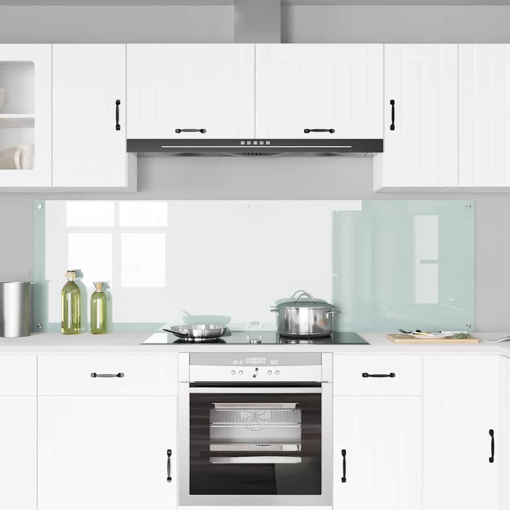 VidaXL paroi arrière de cuisine 2 pcs blanc 100 x 60 cm verre trempé