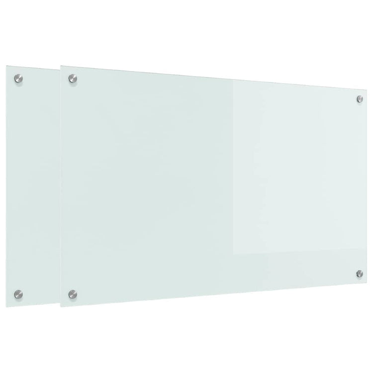 VidaXL paroi arrière de cuisine 2 pcs blanc 100 x 60 cm verre trempé