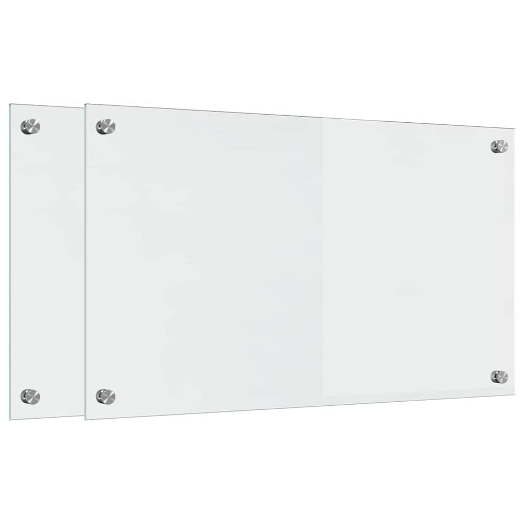 VidaXL paroi arrière de cuisine 2 pcs transparent 70 x 40 cm verre trempé