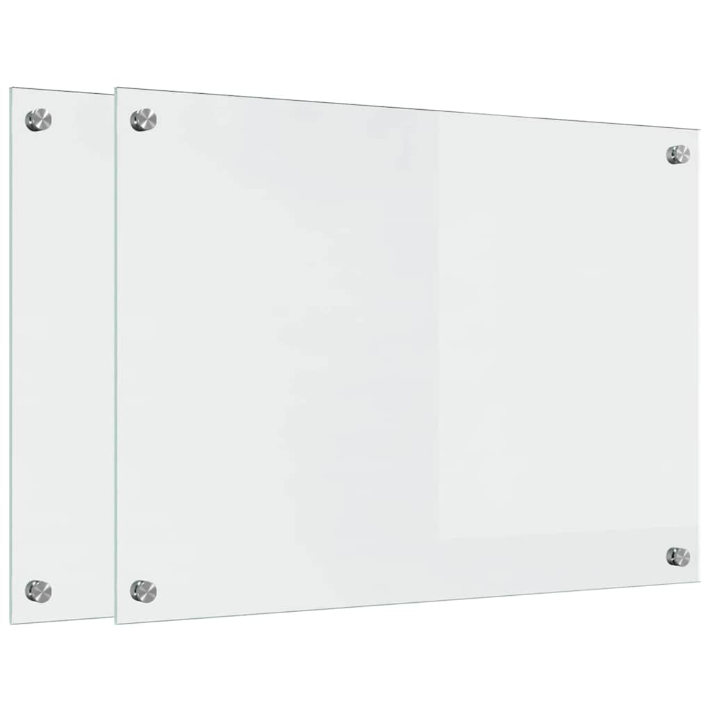 VidaXL paroi arrière de cuisine 2 pcs transparent 70 x 50 cm verre trempé