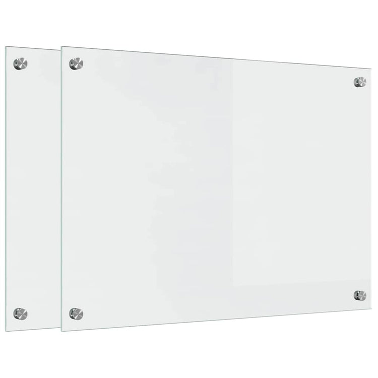 VidaXL paroi arrière de cuisine 2 pcs transparent 70 x 50 cm verre trempé
