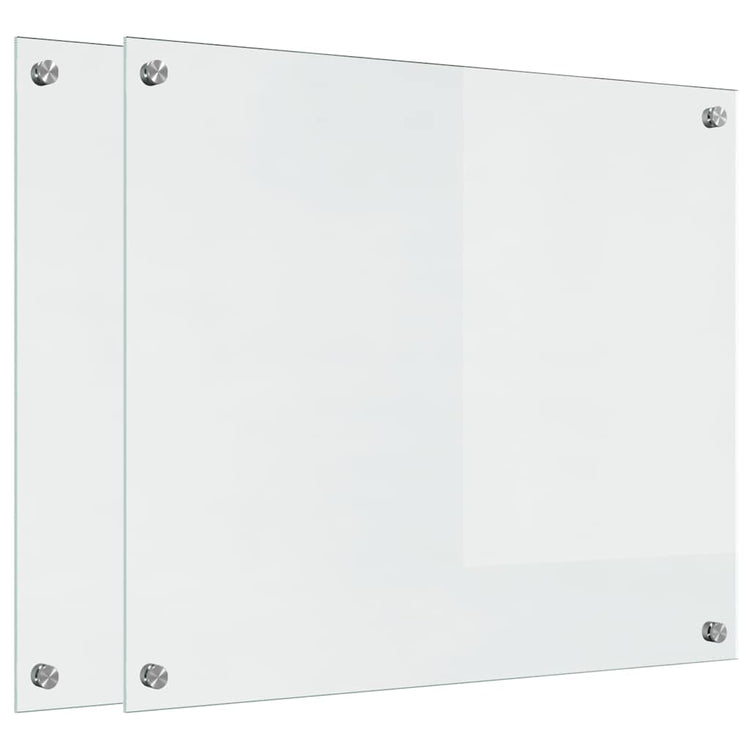 VidaXL paroi arrière de cuisine 2 pcs transparent 70 x 60 cm verre trempé
