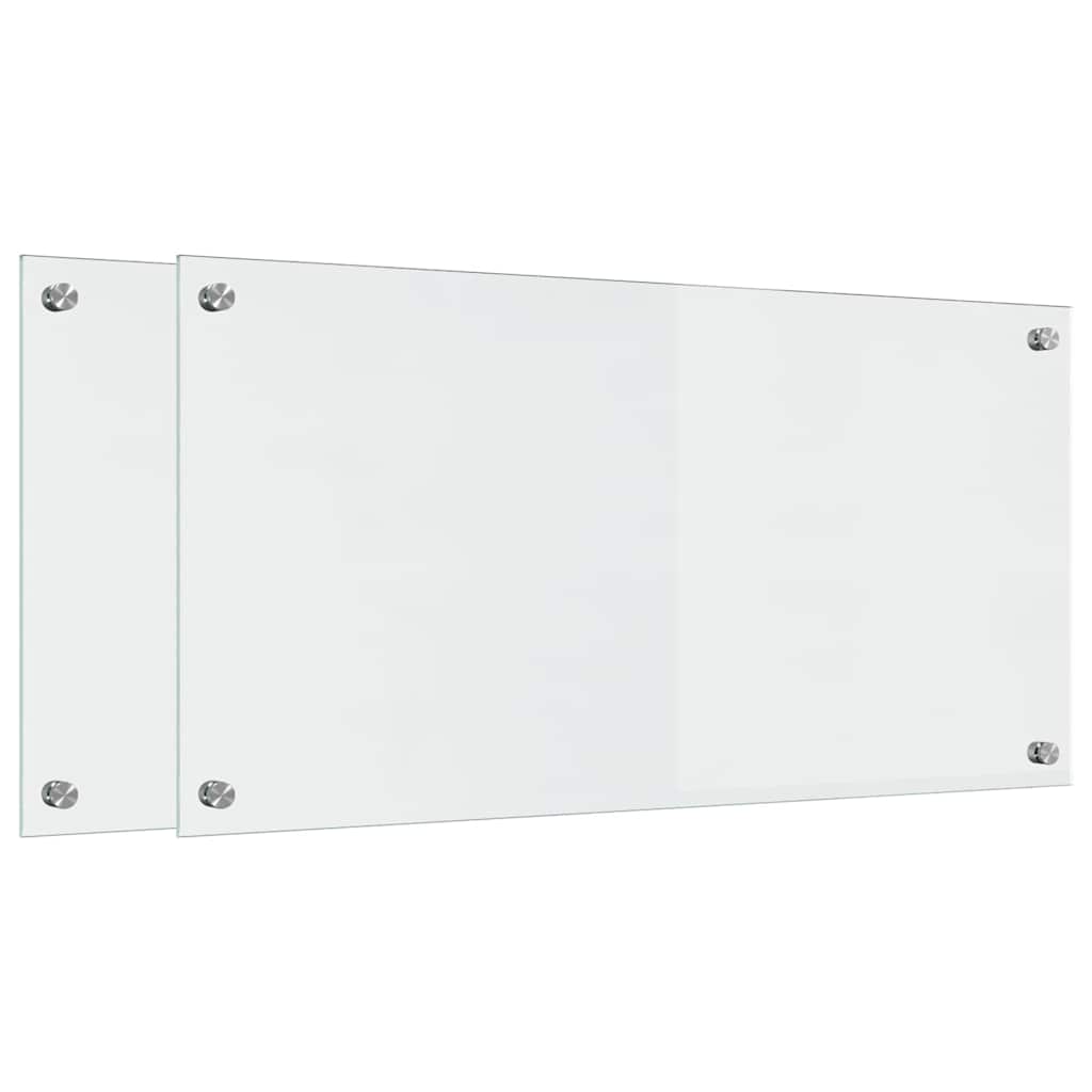 VidaXL paroi arrière de cuisine 2 pcs transparent 80 x 40 cm verre trempé