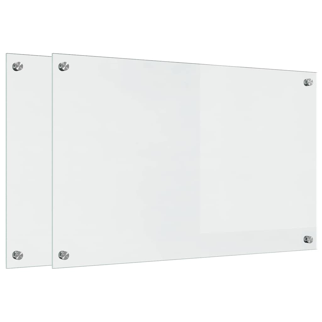 VidaXL paroi arrière de cuisine 2 pcs transparent 80 x 50 cm verre trempé