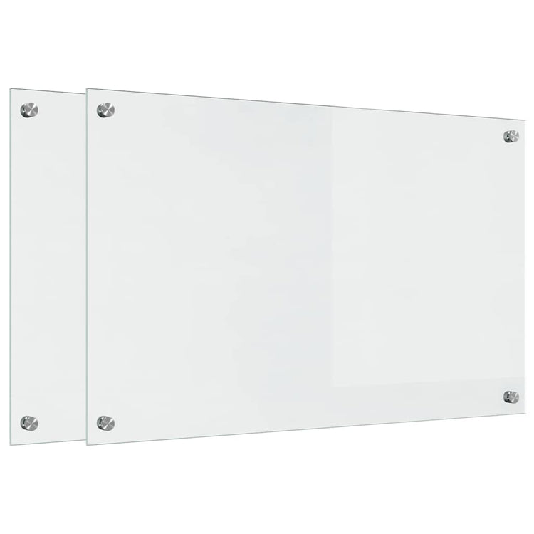 VidaXL paroi arrière de cuisine 2 pcs transparent 80 x 50 cm verre trempé