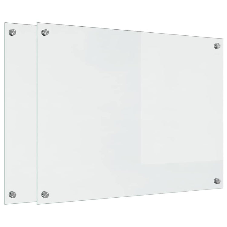 VidaXL paroi arrière de cuisine 2 pcs transparent 80 x 60 cm verre trempé