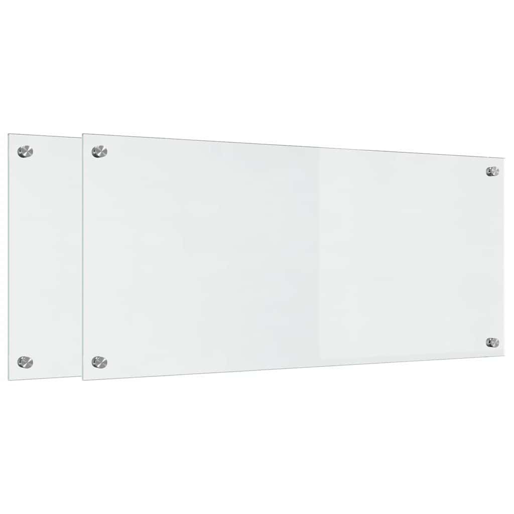 VidaXL paroi arrière de cuisine 2 pcs transparent 90 x 40 cm verre trempé