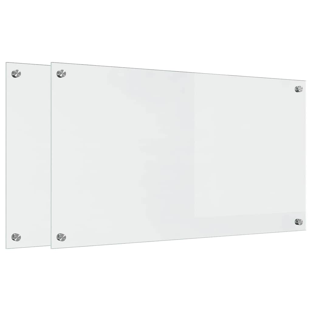 VidaXL paroi arrière de cuisine 2 pcs transparent 90 x 50 cm verre trempé