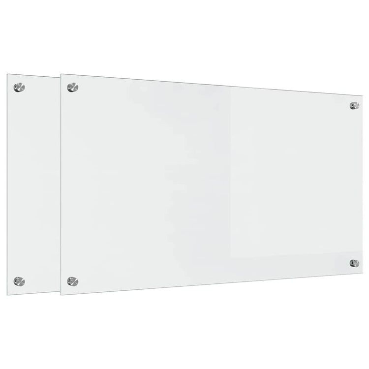 VidaXL paroi arrière de cuisine 2 pcs transparent 90 x 50 cm verre trempé