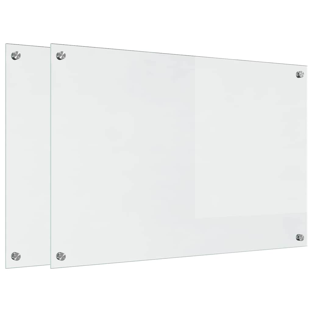 Vidaxxl paroi arrière de cuisine 2 pcs transparent 90 x 60 cm verre trempé