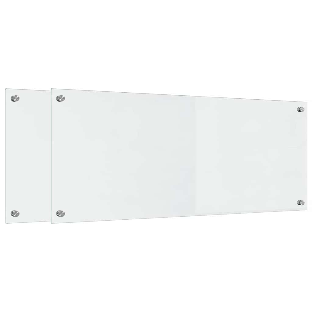 VidaXL paroi arrière de cuisine 2 pcs transparent 100 x 40 cm verre trempé