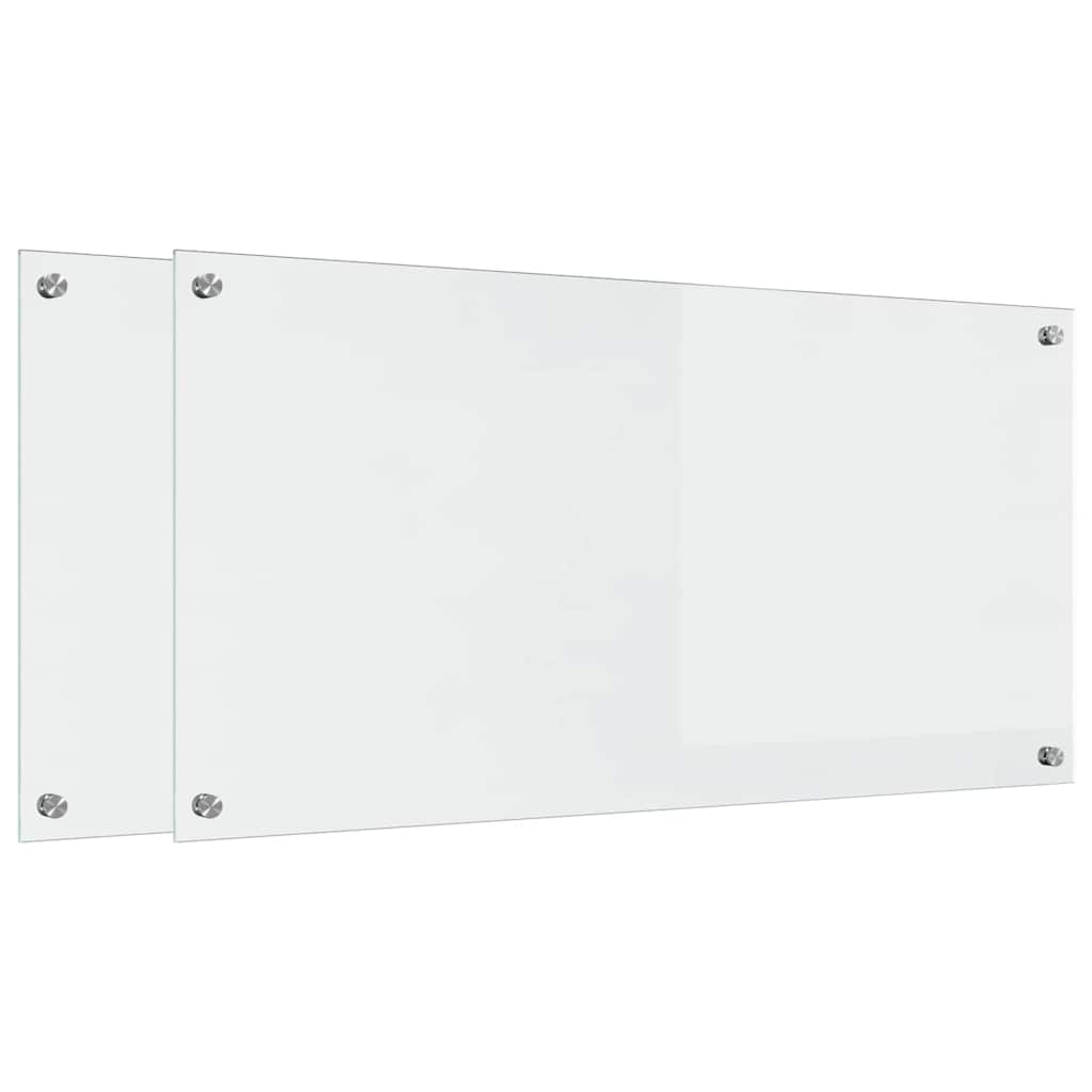 VidaXL paroi arrière de cuisine 2 pcs transparent 100 x 50 cm verre trempé
