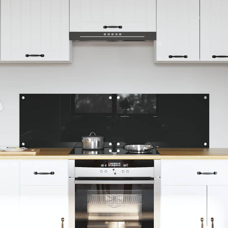 Vidaxxl paroi arrière de cuisine 2 pcs noir 70 x 40 cm verre trempé