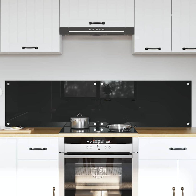 Vidaxxl paroi arrière de cuisine 2 pcs noir 80 x 40 cm verre trempé