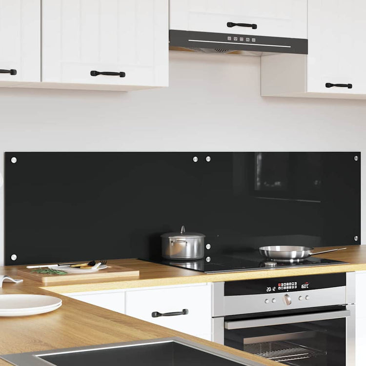 Vidaxxl paroi arrière de cuisine 2 pcs noir 80 x 40 cm verre trempé