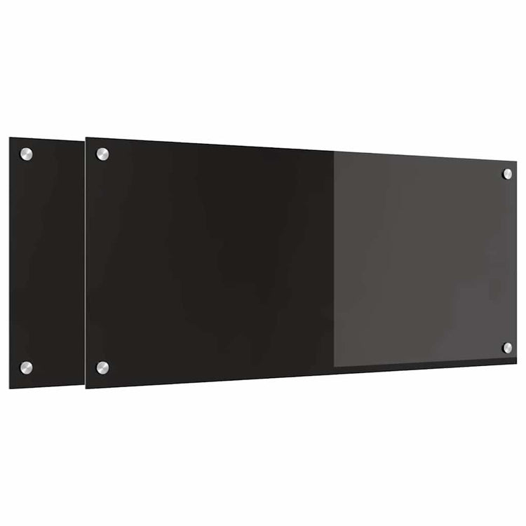 Vidaxxl paroi arrière de cuisine 2 pcs noir 90 x 40 cm verre trempé